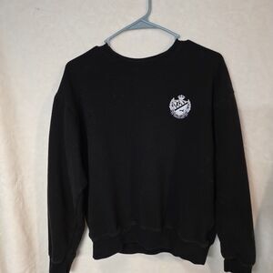 Victoria’s Secret PINK Black Crewneck Logo Fleece Pullover Sweatshirt Women’s M